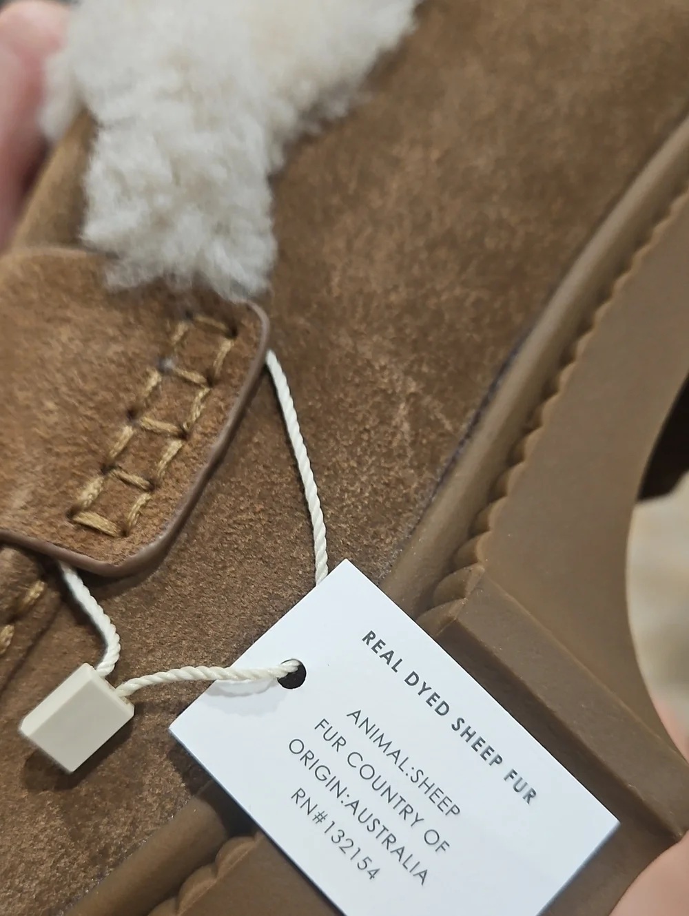 Coach Leah Platform Lug Sole Loafer Suede & Shearling Upper Coconut/Natural, 7